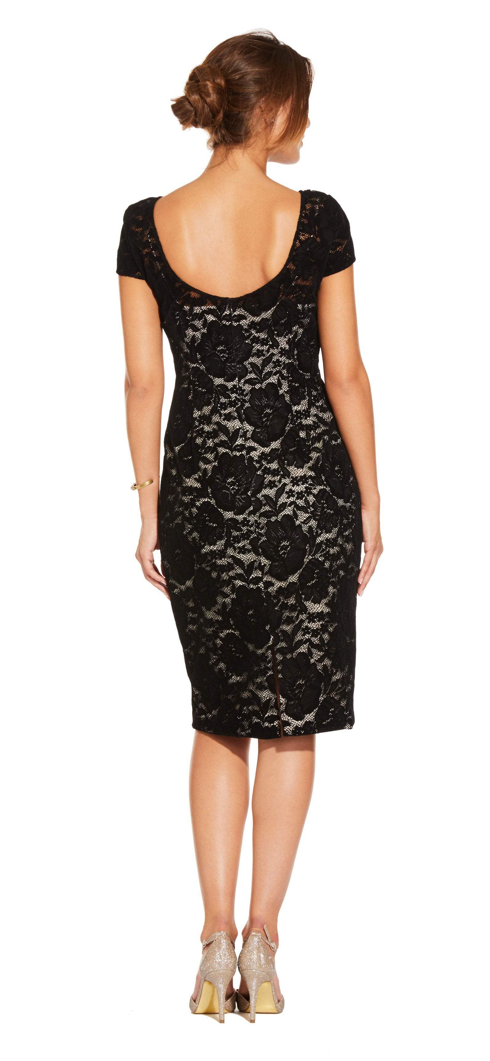 Adrianna Papell - AP1E204098 Floral Lace Cap Sleeve Sheath Dress Adrianna Papell - AP1E204098 Floral Lace Cap Sleeve Sheath Dress