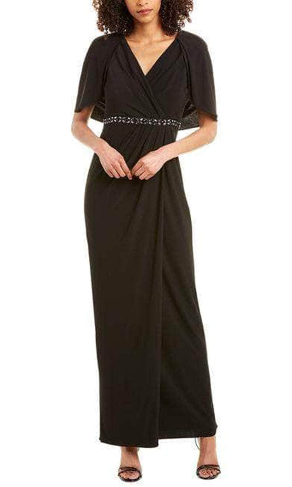 Adrianna Papell AP1E205551 - Chiffon Cape Sleeved Evening Dress Couture Candy Adrianna Papell AP1E205551 - Chiffon Cape Sleeved Evening Dress Couture Candy