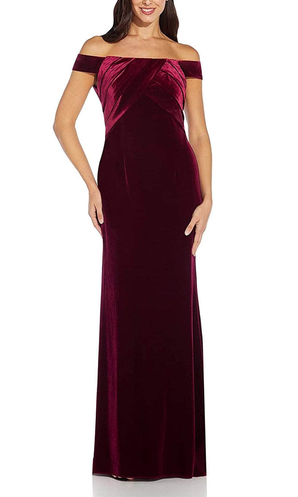 Adrianna Papell AP1E206226 - Velvet Sheath Evening Gown Couture Candy Adrianna Papell AP1E206226 - Velvet Sheath Evening Gown Couture Candy