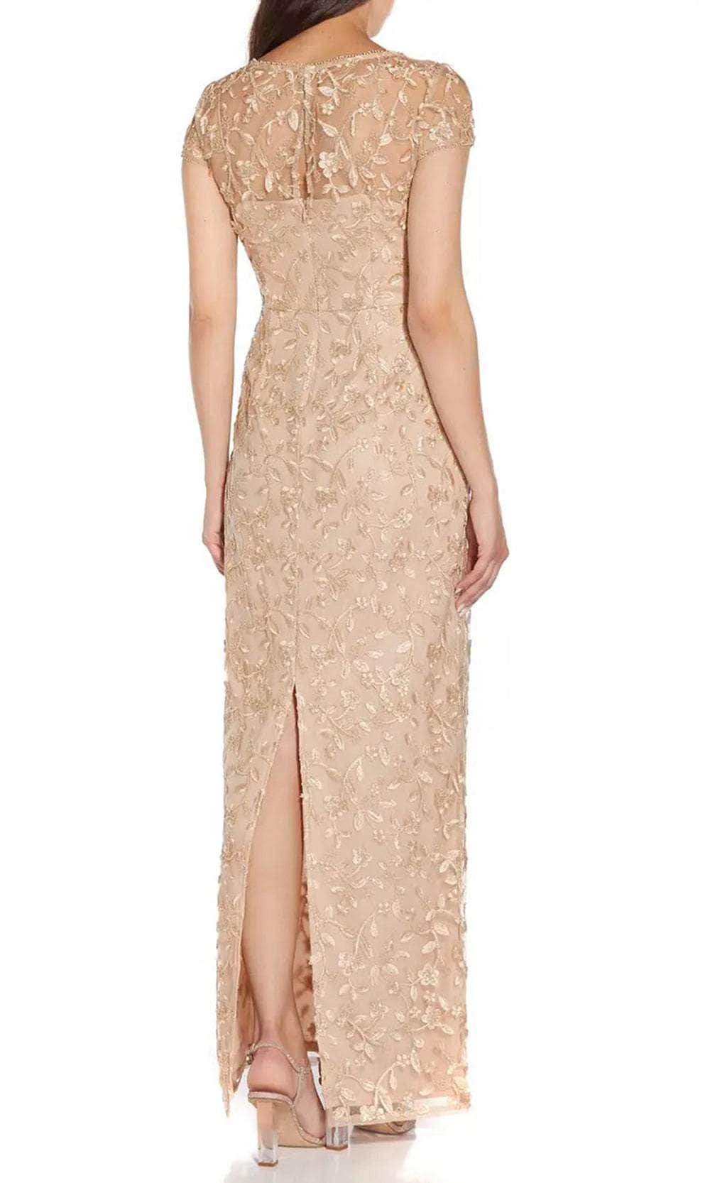 Adrianna Papell AP1E209204 - V-Neck Floral Evening Gown Couture Candy Adrianna Papell AP1E209204 - V-Neck Floral Evening Gown Couture Candy