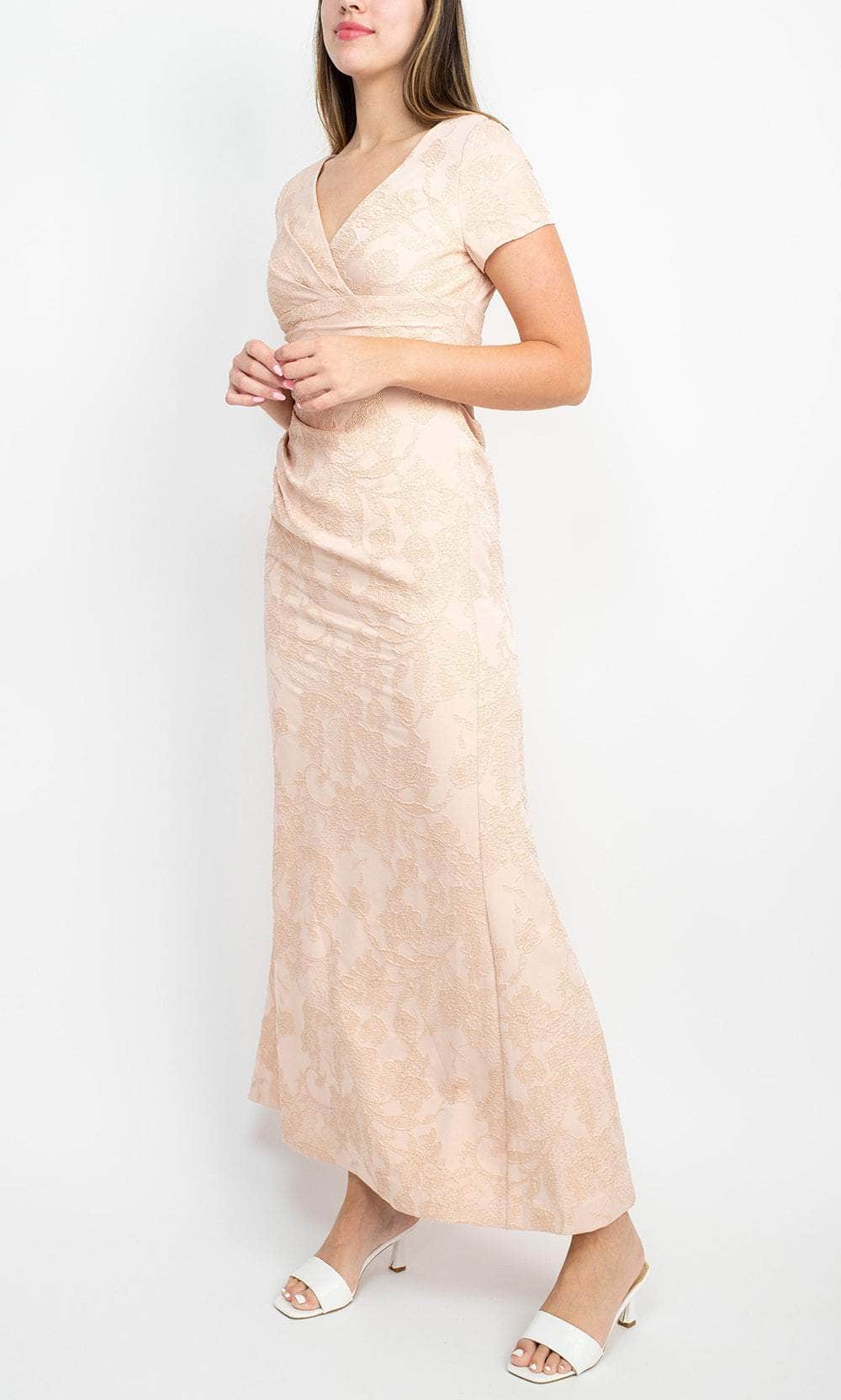Adrianna Papell AP1E209340 - V-Neck Ruched Evening Gown Adrianna Papell AP1E209340 - V-Neck Ruched Evening Gown