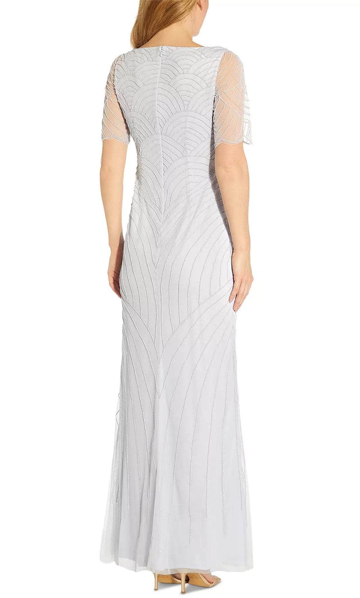 Adrianna Papell AP1E209642 - V-neck Short Sleeve Evening Dress Adrianna Papell AP1E209642 - V-neck Short Sleeve Evening Dress