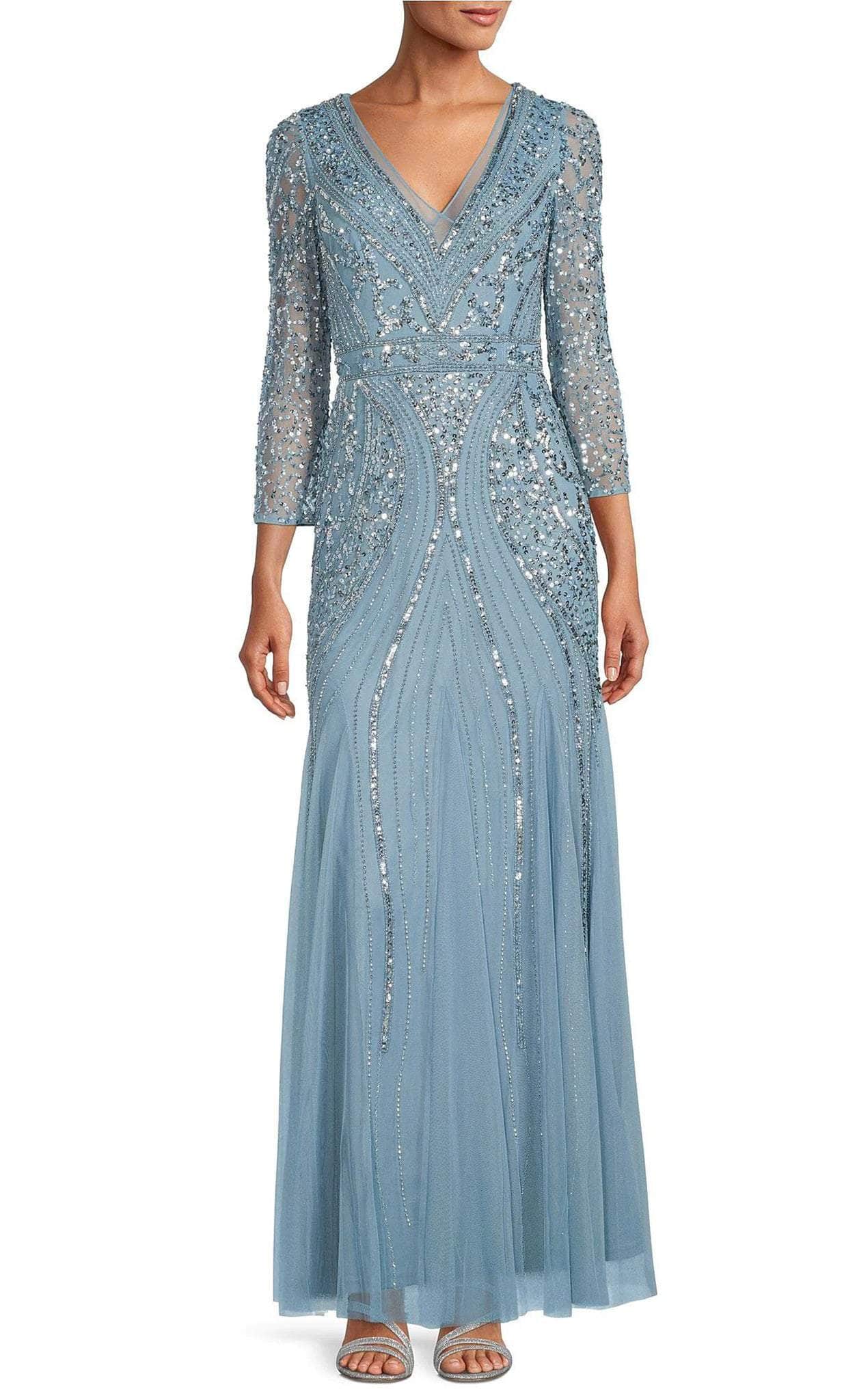Adrianna Papell AP1E209816 - V Neck Embellished Long Formal Gown Couture Candy Adrianna Papell AP1E209816 - V Neck Embellished Long Formal Gown Couture Candy