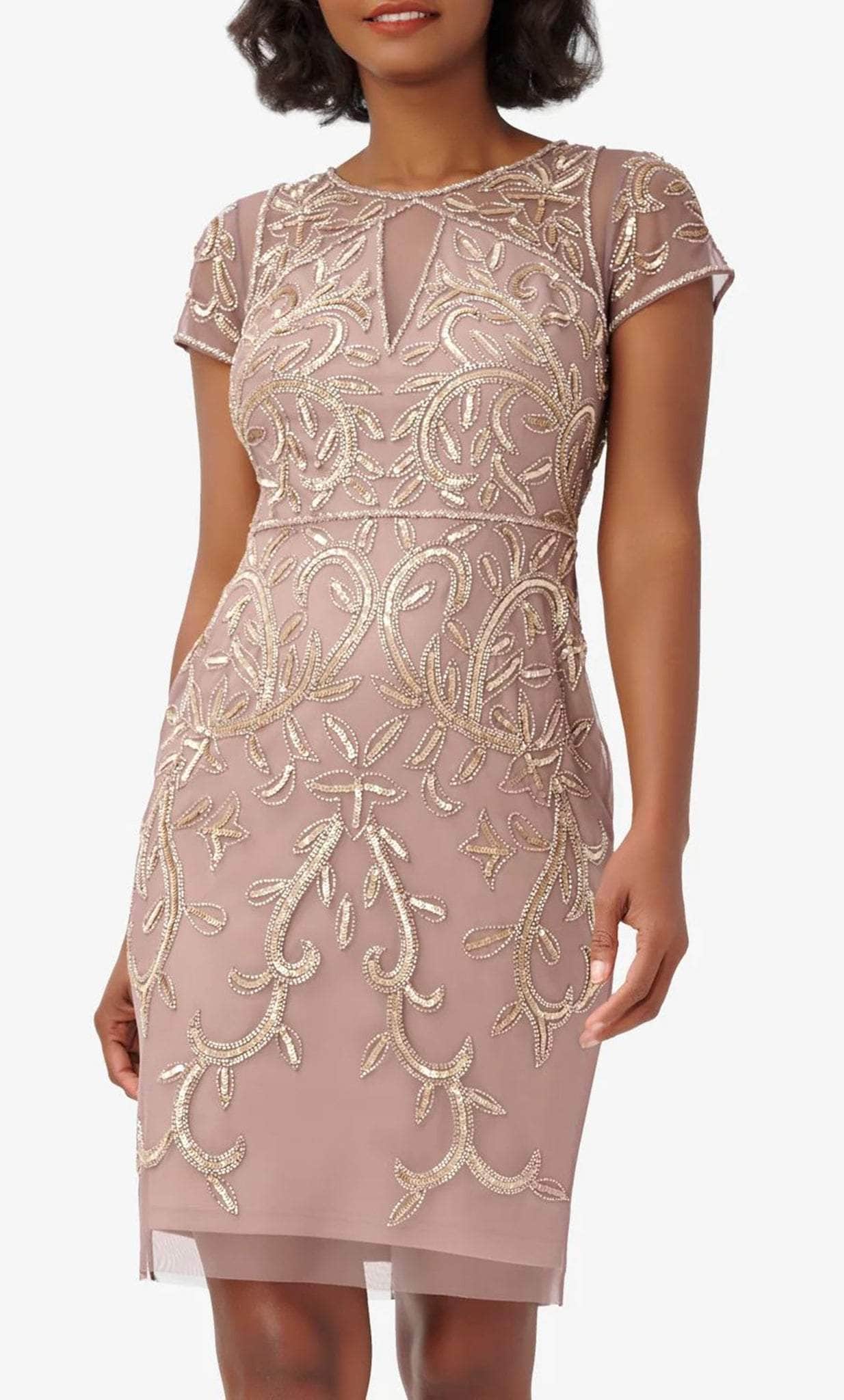 Adrianna Papell AP1E209867 - Sequin Short Sleeve Cocktail Dress Couture Candy Adrianna Papell AP1E209867 - Sequin Short Sleeve Cocktail Dress Couture Candy