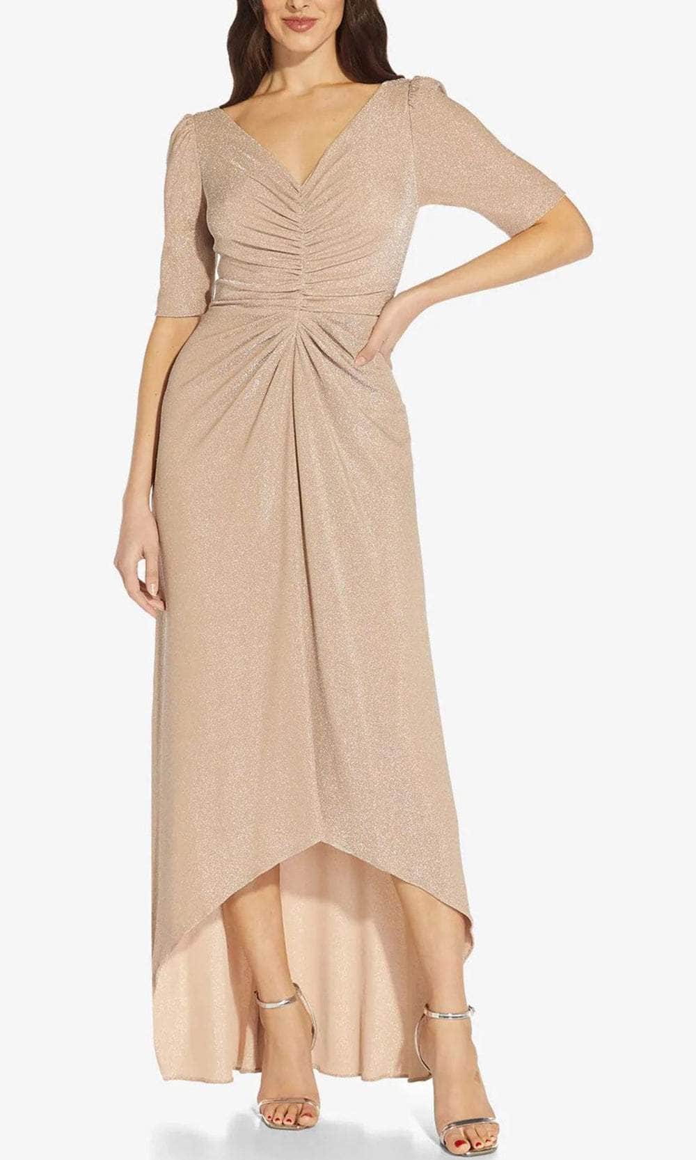 Adrianna Papell AP1E209926 - Metallic High Low Evening Dress Couture Candy Adrianna Papell AP1E209926 - Metallic High Low Evening Dress Couture Candy