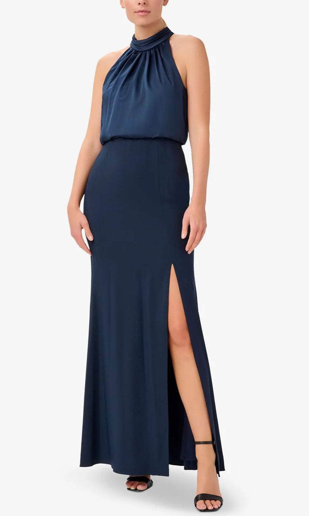 Adrianna Papell AP1E210064 P - Halter Blouson Evening Gown Adrianna Papell AP1E210064 P - Halter Blouson Evening Gown