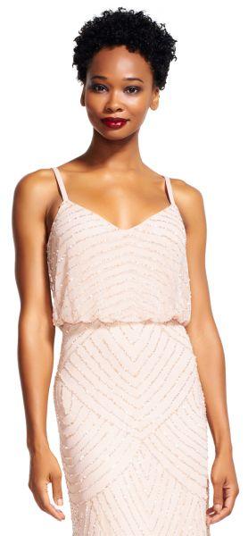 Adrianna Papell - Beaded V-Neck Sheath Dress 91866700 Adrianna Papell - Beaded V-Neck Sheath Dress 91866700