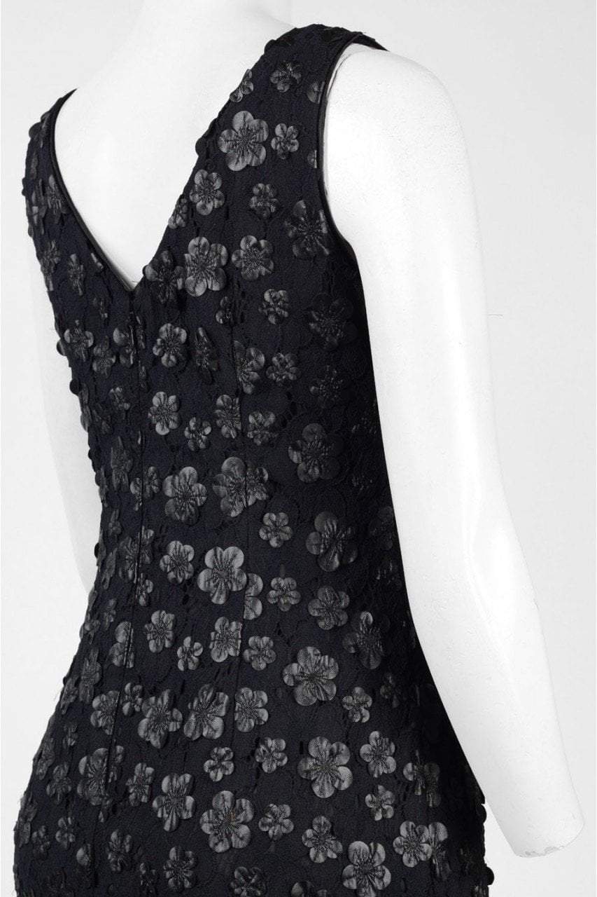 Adrianna Papell - Floral Faux Leather Dress AP1E200023 Adrianna Papell - Floral Faux Leather Dress AP1E200023