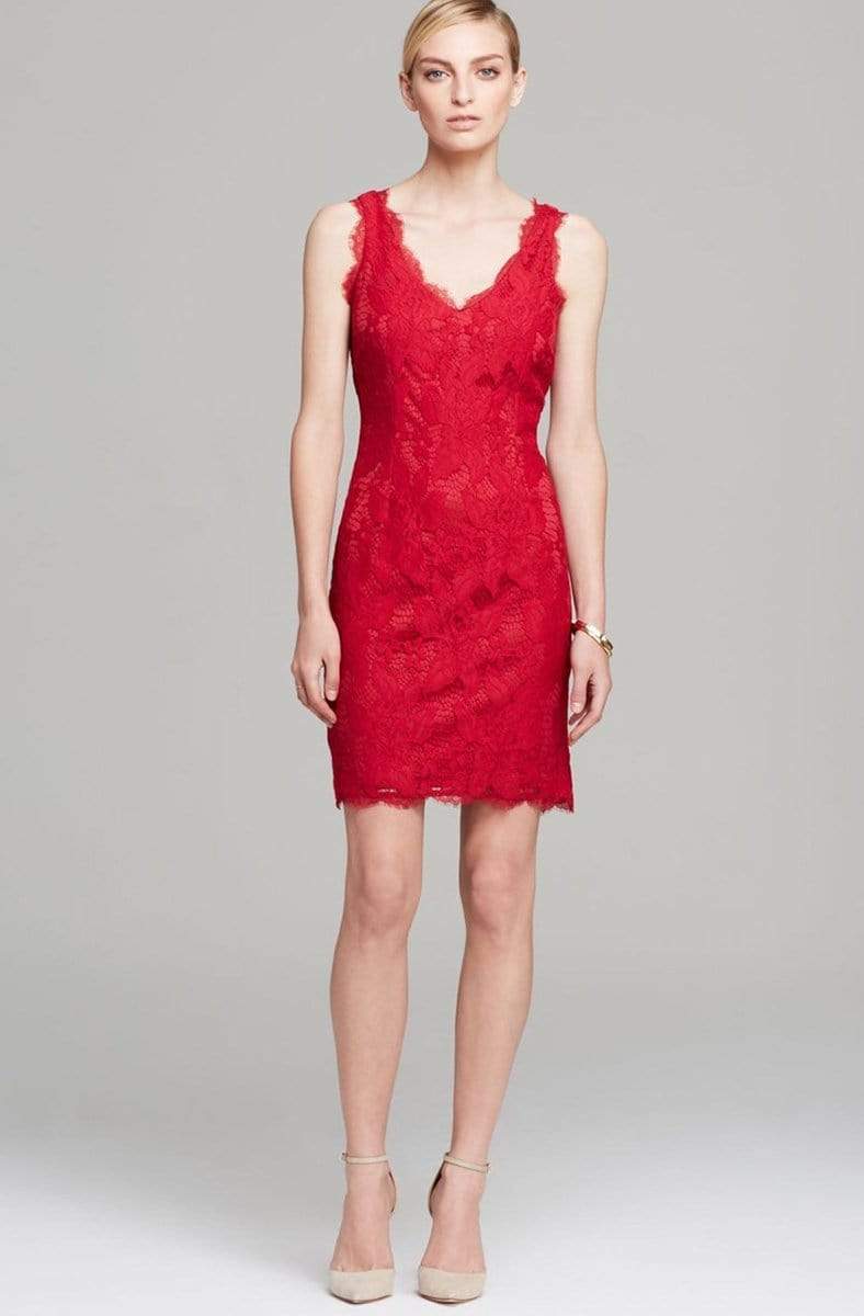 Adrianna Papell - Floral Lace V-Neck Sleeveless Dress 41895500 Adrianna Papell - Floral Lace V-Neck Sleeveless Dress 41895500