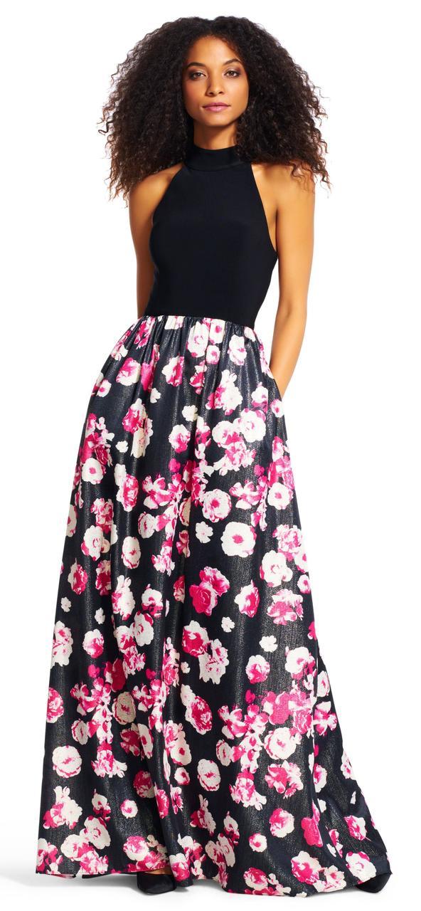 Adrianna Papell - Halter Floral Print Long Dress AP1E200109 Adrianna Papell - Halter Floral Print Long Dress AP1E200109