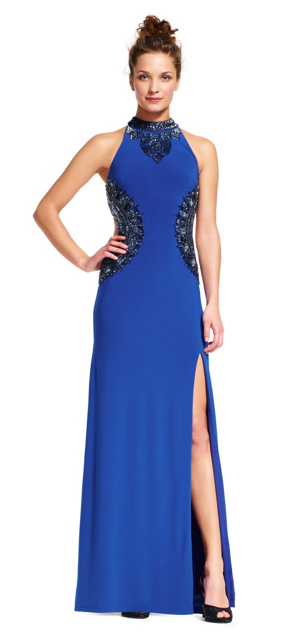 Adrianna Papell - Halter Neck Sheath Dress AP1E200688 Adrianna Papell - Halter Neck Sheath Dress AP1E200688