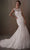 Adrianna Papell Platinum - 31013 Lace Drape Bateau Trumpet Bridal Gown Wedding Dresses 0 / White/White