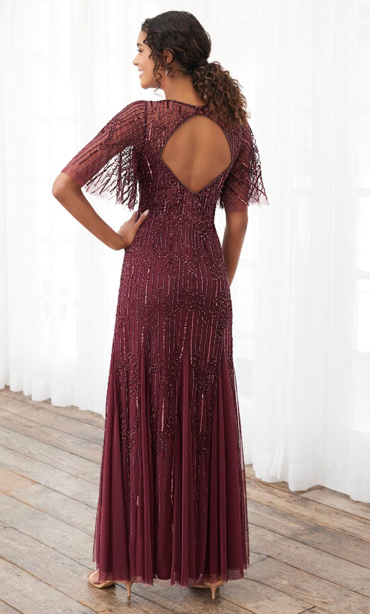 Adrianna Papell Platinum 40395 - Beaded V Neck Dress Couture Candy Adrianna Papell Platinum 40395 - Beaded V Neck Dress Couture Candy