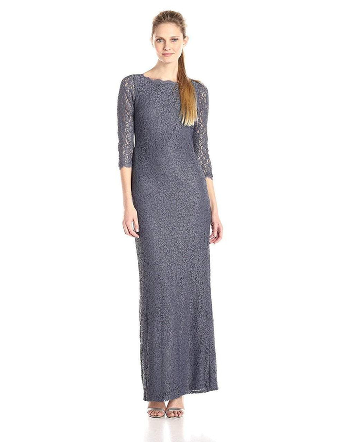 Adrianna Papell - Quarter Sleeve Lace Dress  91880500 Special Occasion Dress 6 / Gunmetal