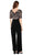 Adrianna Papell - Sequined V Neck Jumpsuit AP1E206295 - 1 pc Black Rosegold In Size 2 Available CCSALE 2 / Black Rosegold