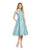 Adrianna Papell - Sleeveless V-Back Tea Length Dress 41899070 Special Occasion Dress 2 / Dusty Blue