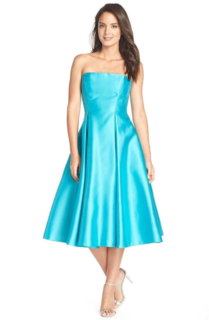 Adrianna Papell - Strapless Tea Length Dress 41912150 Special Occasion Dress 8 / Turquise