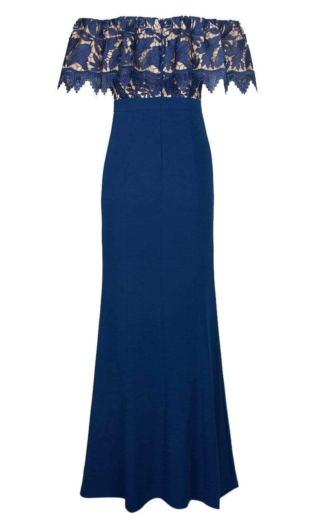 Aidan By Aidan Mattox Off-the-Shoulder Lace Popover Mermaid Gown, Blue, Women's, 2 Aidan By Aidan Mattox Off-the-Shoulder Lace Popover Mermaid Gown, Blue, Women's, 2