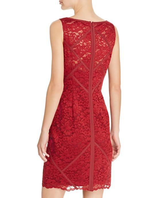 calvin klein red lace dress Calvin Klein Womens Lace Textured Midi Red 12 at Amazon Women's Clothing store