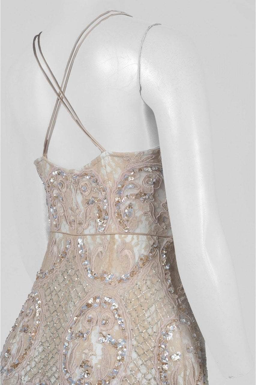 Aidan Mattox - MD1E200658 Ornate Embroidered Lace Gown Aidan Mattox - MD1E200658 Ornate Embroidered Lace Gown