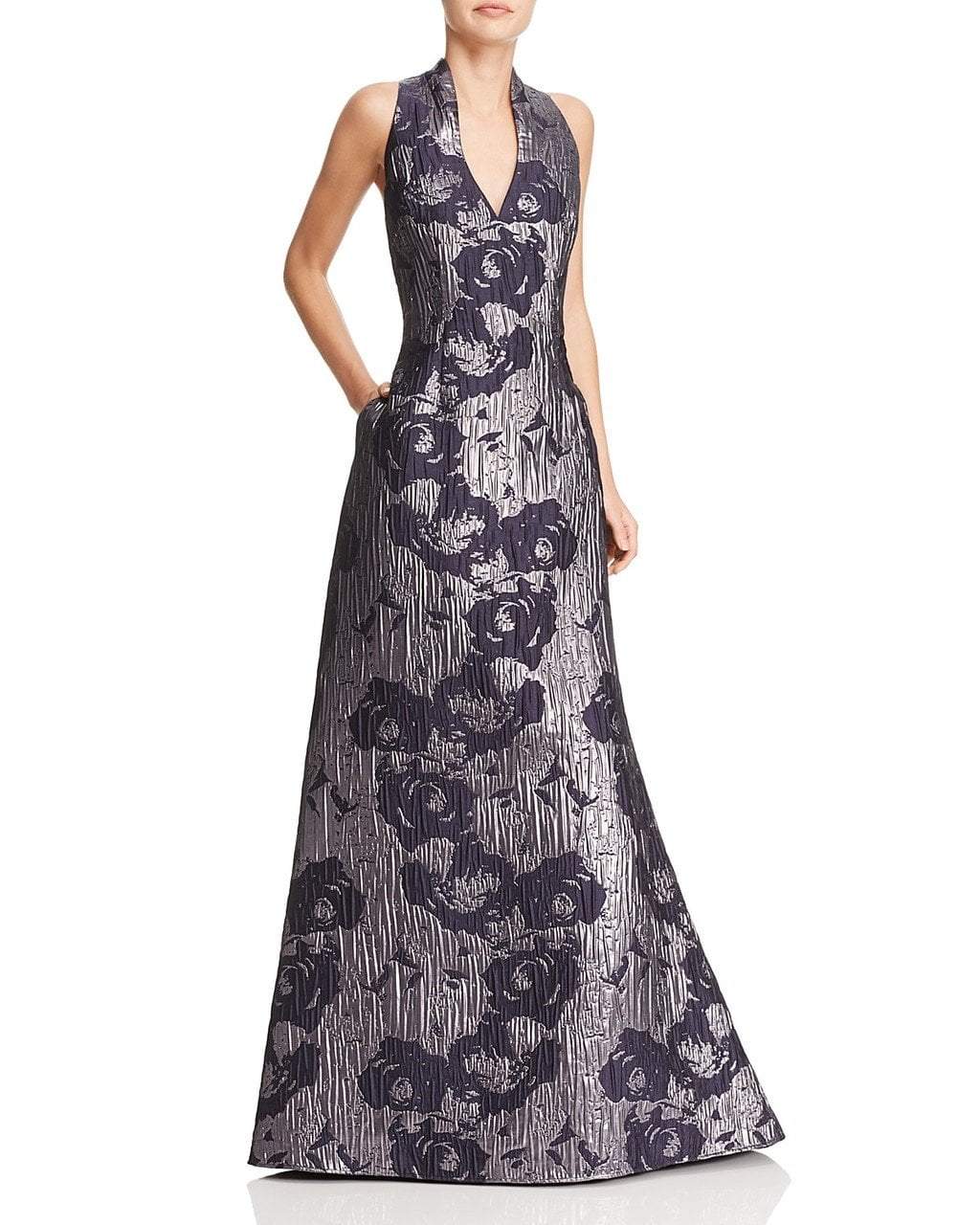 aidan mattox metallic dress Aidan Mattox METALLIC SEQUIN BEADED GODET GOWN