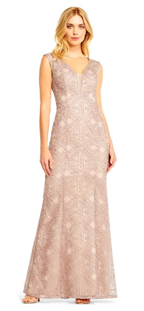 Aidan Mattox - MD1E201403 Sleeveless Soutache Embroidered Gown Aidan Mattox - MD1E201403 Sleeveless Soutache Embroidered Gown