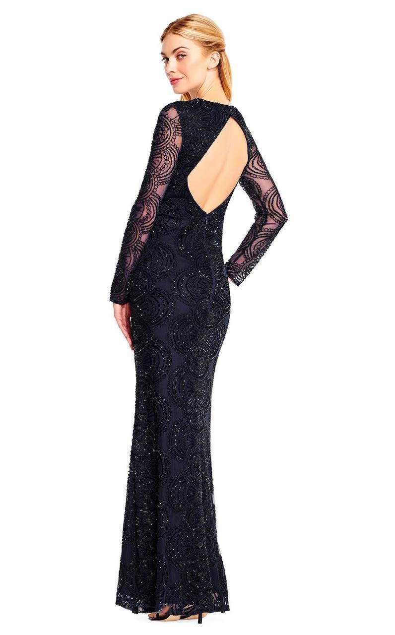 aidan mattox long sleeve dress Aidan Mattox Long Formal 3/4 Sleeve Dress MD1E204628