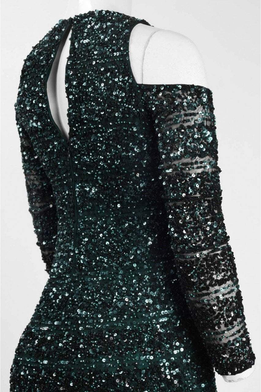aidan mattox cold shoulder sequin dress Aidan Mattox Blue Sequin Dress Cold Shoulder