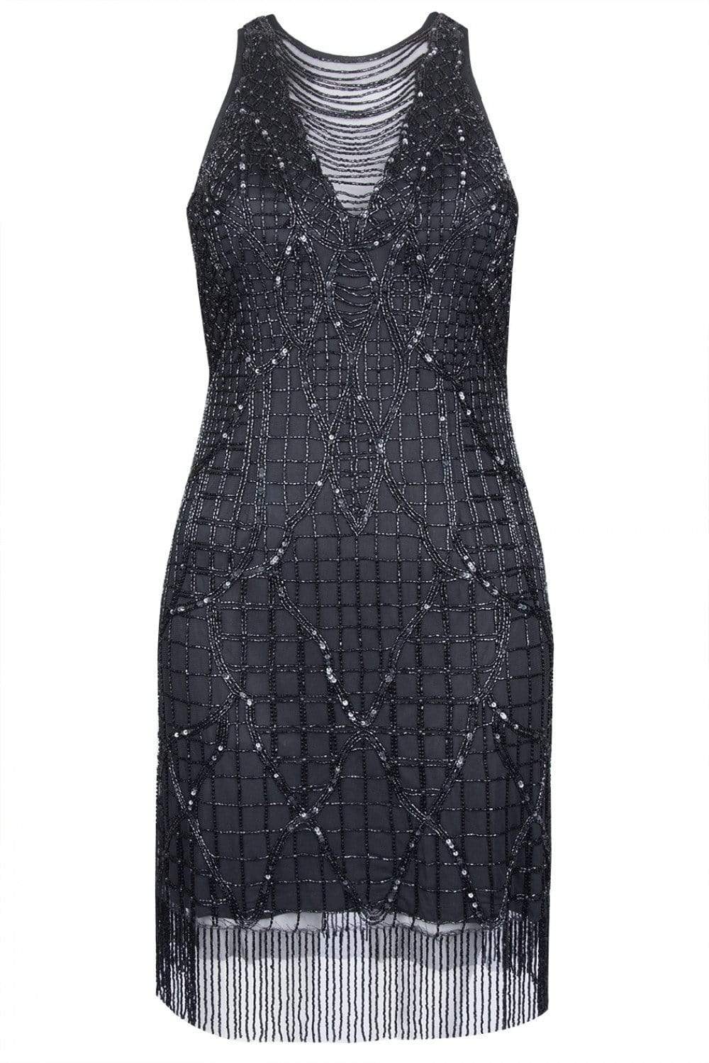 Aidan Mattox - MD1E202820 Illusion Neck Lattice Fringe Beaded Dress Aidan Mattox - MD1E202820 Illusion Neck Lattice Fringe Beaded Dress