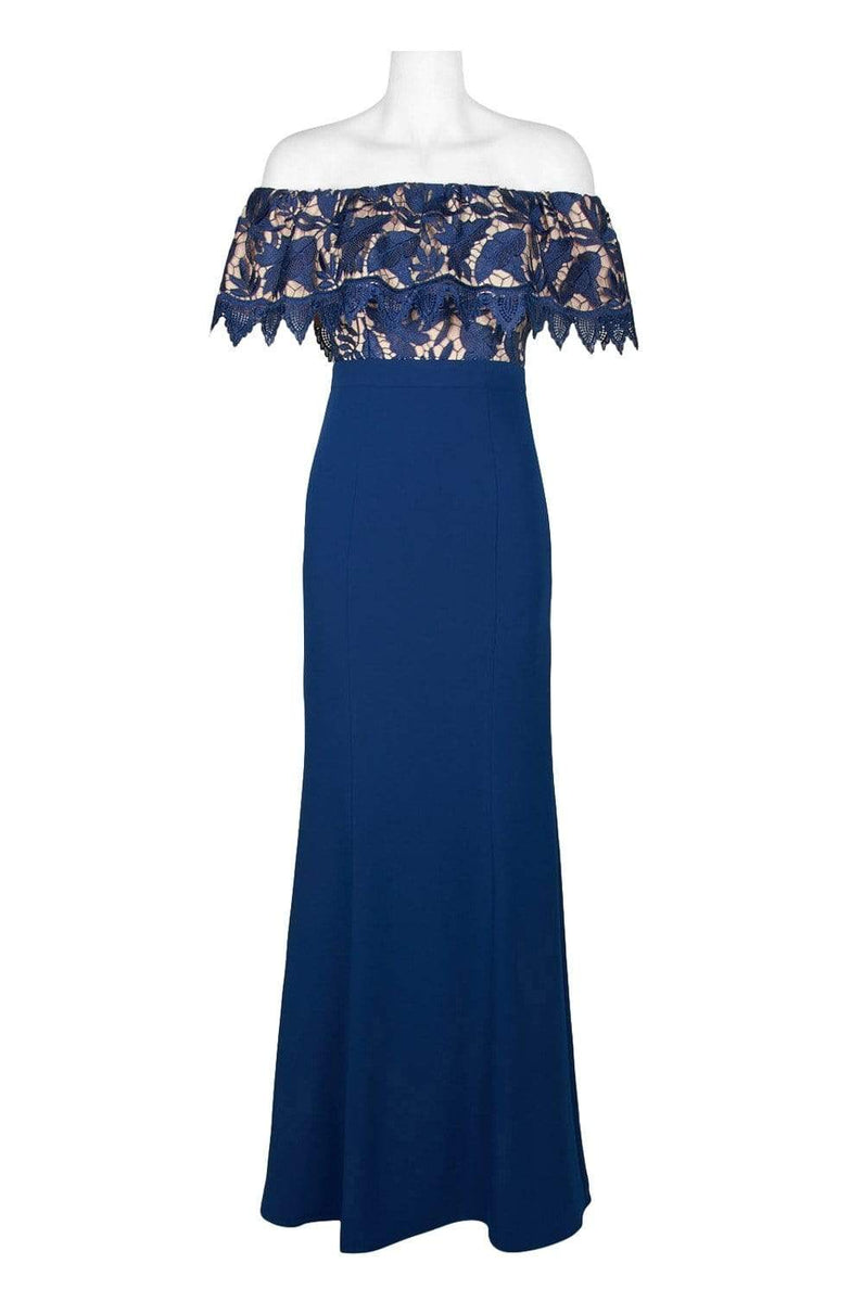 Aidan Mattox Collared Sleeveles Floral Lace Dress (Additional Colors)