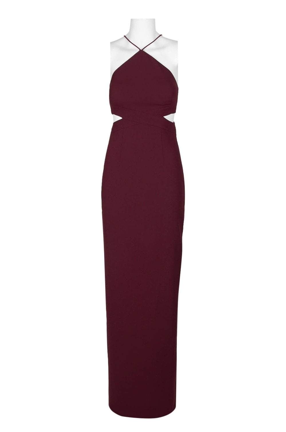 Aidan Mattox - MN1E202134 Halter Crepe Cutout Column Evening Gown Aidan Mattox - MN1E202134 Halter Crepe Cutout Column Evening Gown