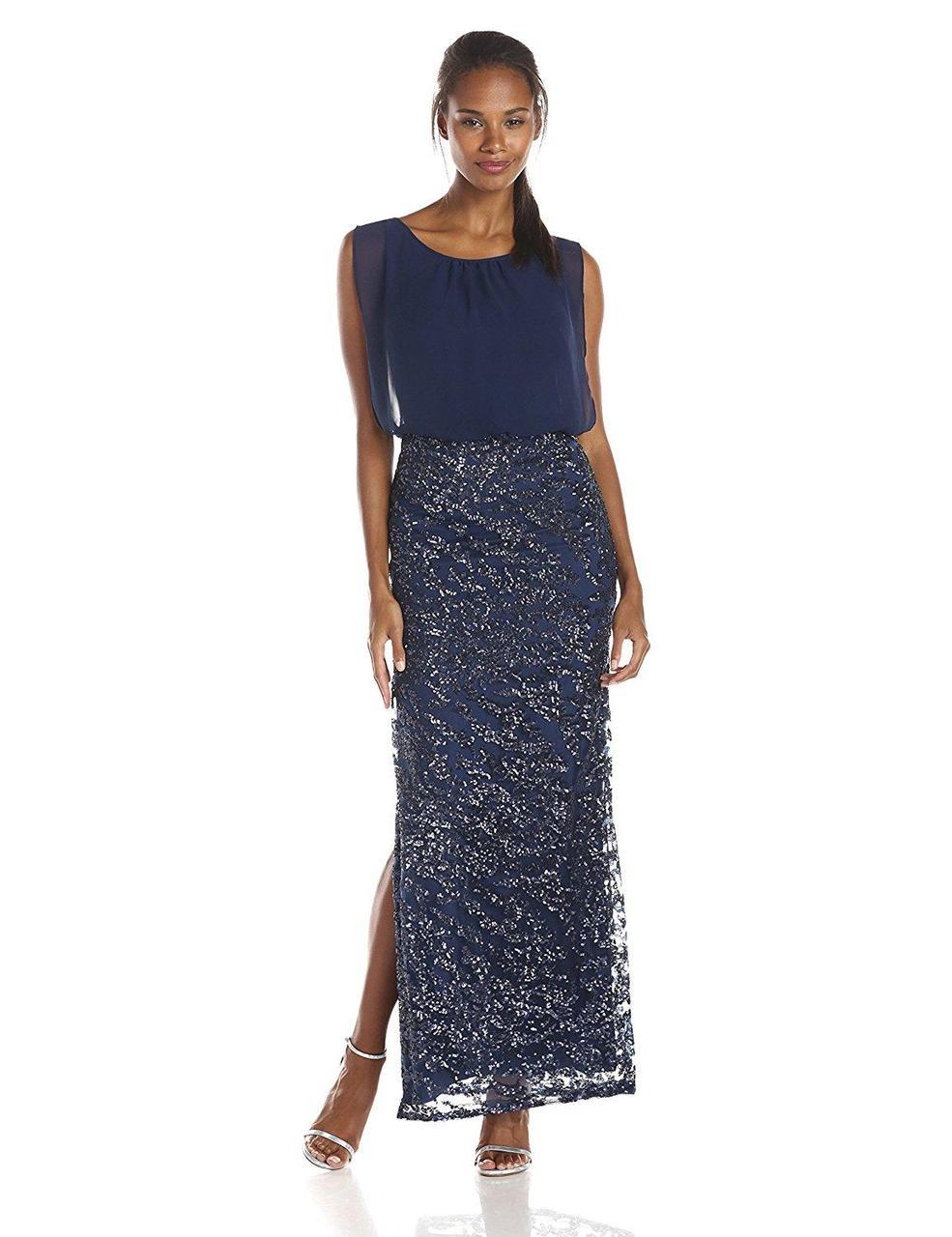 Aidan Mattox - Sequined Bateau Neck Mesh Dress 151A10470 Aidan Mattox - Sequined Bateau Neck Mesh Dress 151A10470