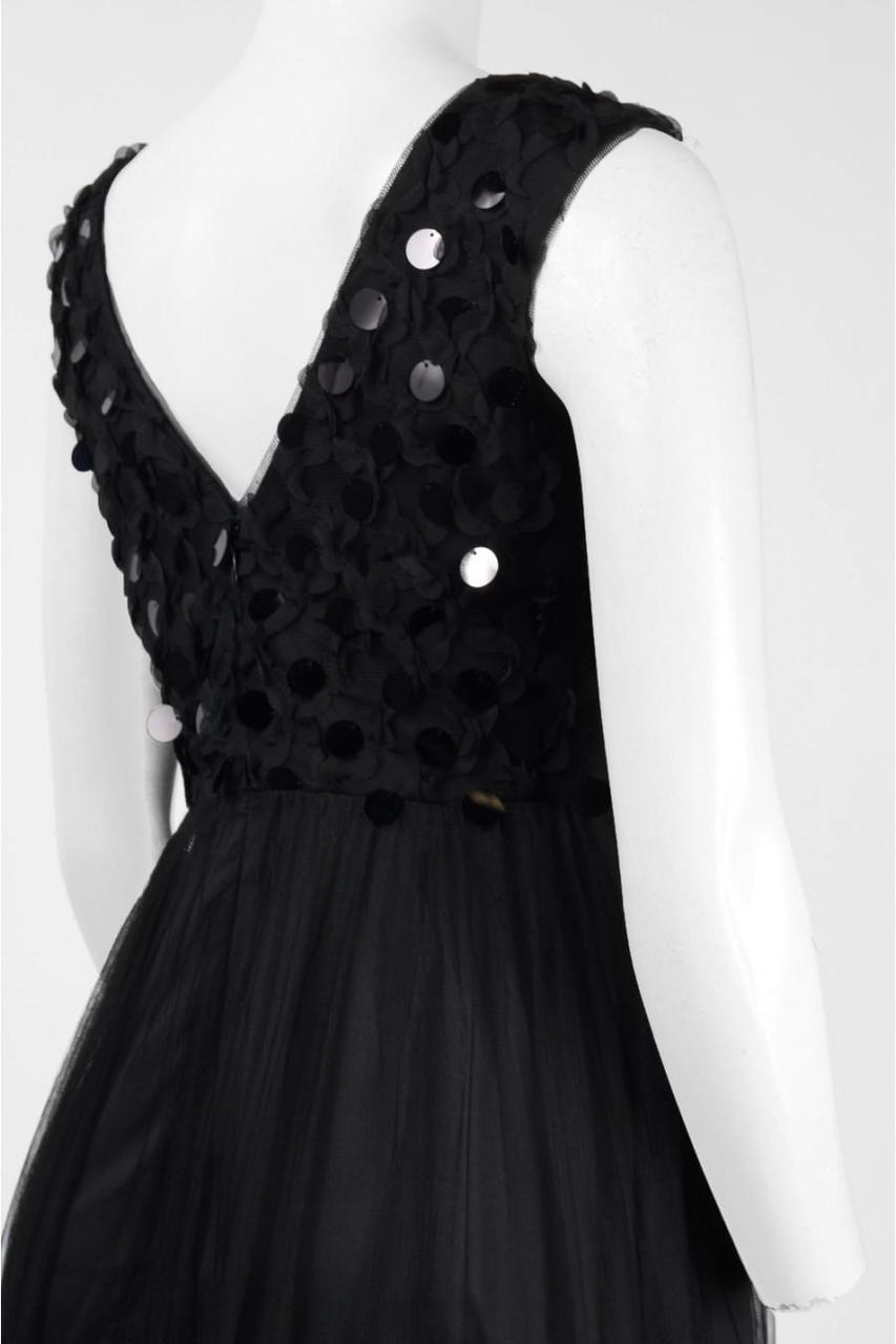 aidan mattox black and white dress Aidan Mattox Cap-Sleeve Pearly Beaded-Bodice Gown - Black