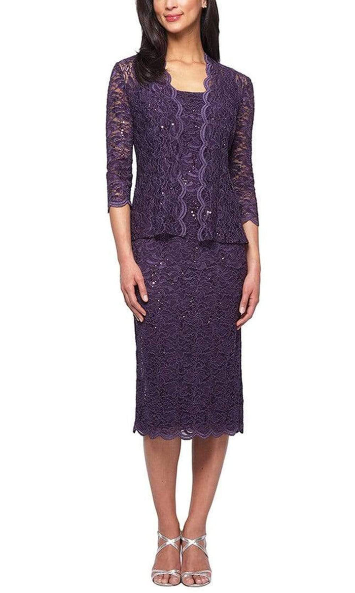 Alex Evenings 112264 TwoPiece Allover Lace Jacket Dress Couture Candy