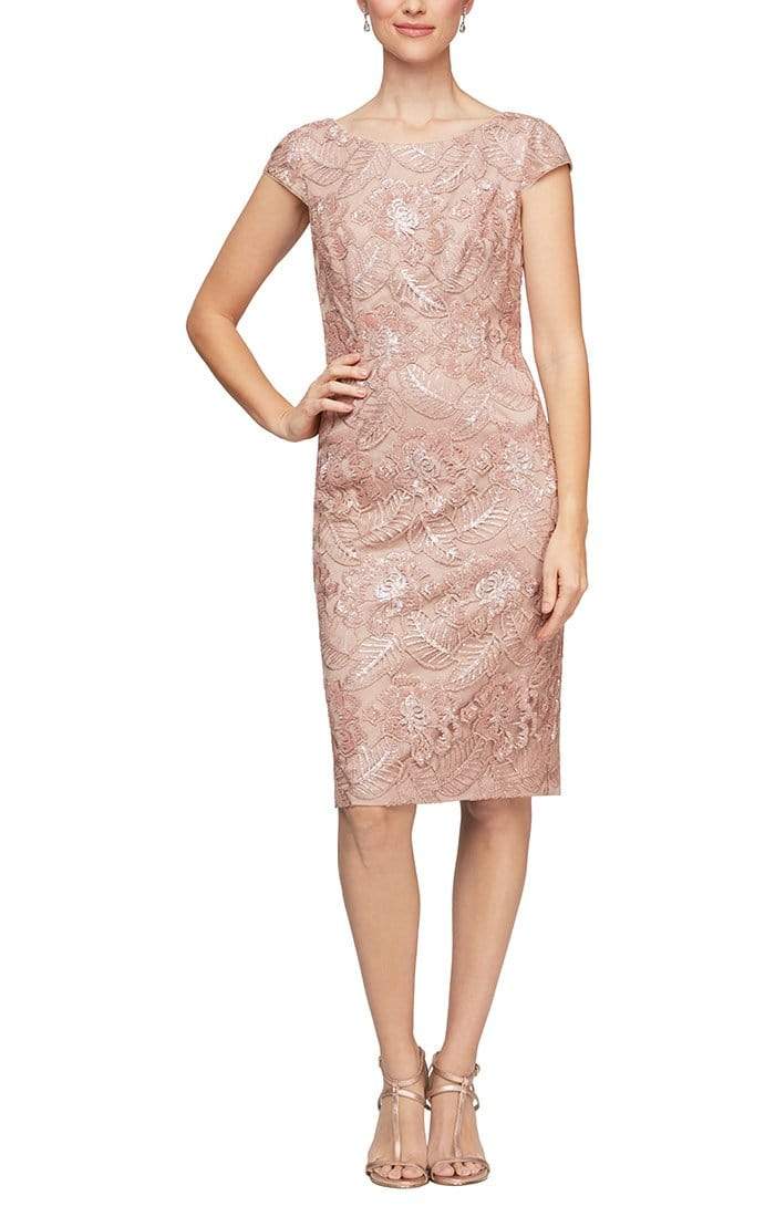 Alex Evenings - 117654 Cap Sleeve Embroidered Sequin Dress Alex Evenings - 117654 Cap Sleeve Embroidered Sequin Dress