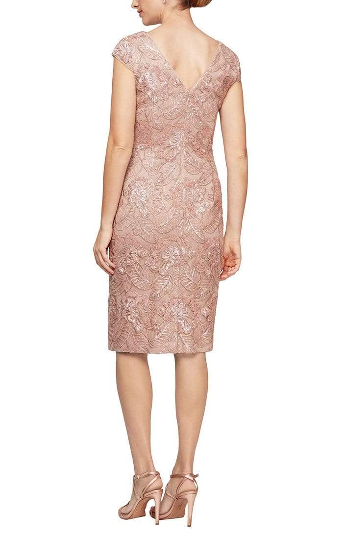 Alex Evenings - 117654 Cap Sleeve Embroidered Sequin Dress Alex Evenings - 117654 Cap Sleeve Embroidered Sequin Dress