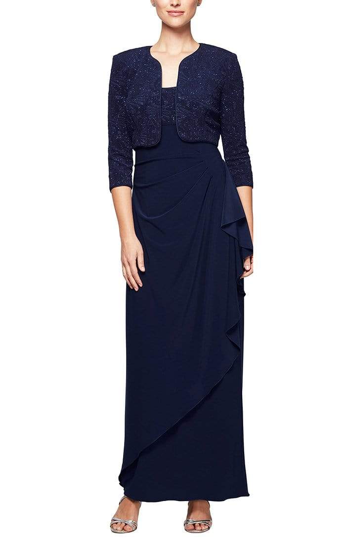 Alex Evenings - 125196 Square Neck Sheath Gown With Bolero Jacket Alex Evenings - 125196 Square Neck Sheath Gown With Bolero Jacket
