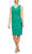 Alex Evenings - 134005 Faux Surplice Fitted Dress with Jewel Accent Cocktail Dresses 10 / Jade