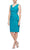 Alex Evenings - 134005 Faux Surplice Fitted Dress with Jewel Accent Cocktail Dresses 12 / Turquoise