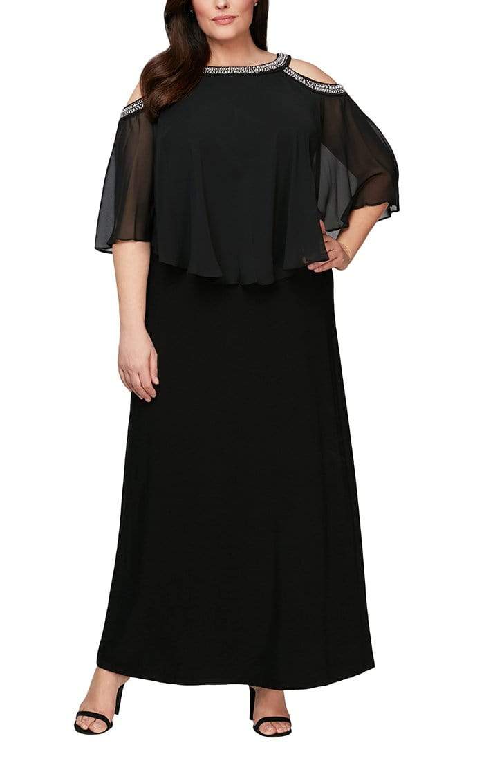 Alex Evenings - 1351319 Beaded Capelet Matte Jersey Dress Couture Candy Alex Evenings - 1351319 Beaded Capelet Matte Jersey Dress Couture Candy