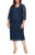 Alex Evenings - 412264 Square Neck Lace Tea Length Dress Mother of the Bride Dresses 14W / Navy