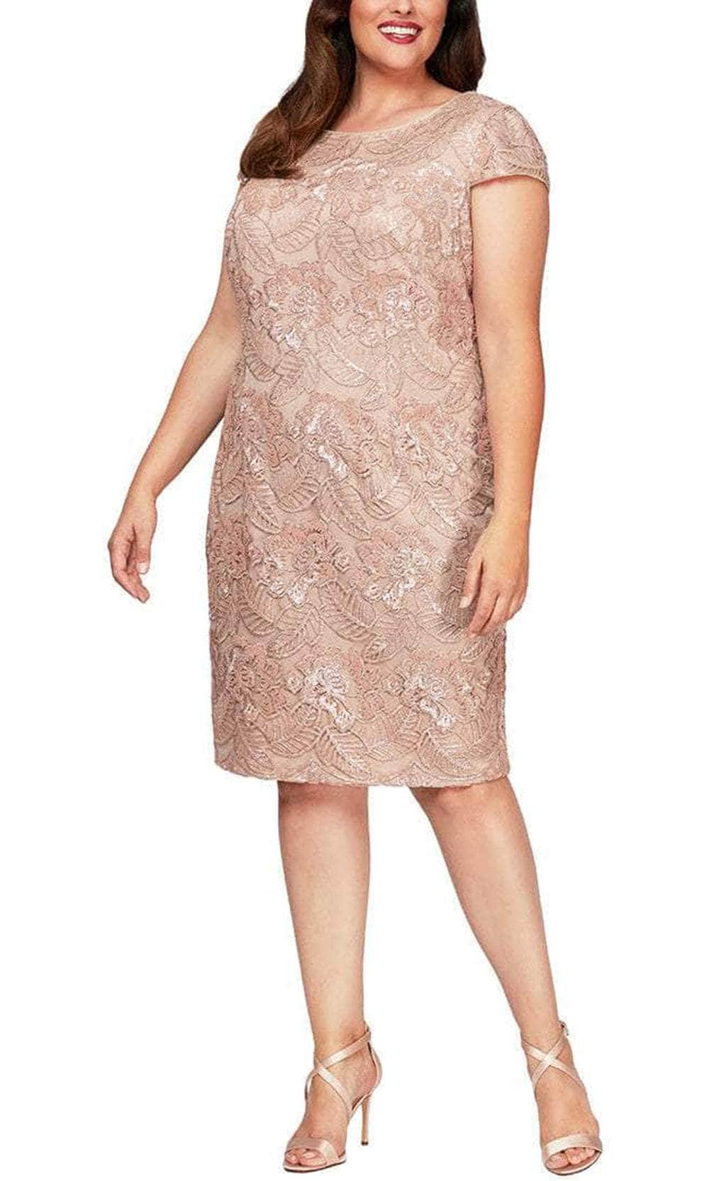 Alex Evenings - 417654 Sequin Cap Sleeve Midi Dress Alex Evenings - 417654 Sequin Cap Sleeve Midi Dress