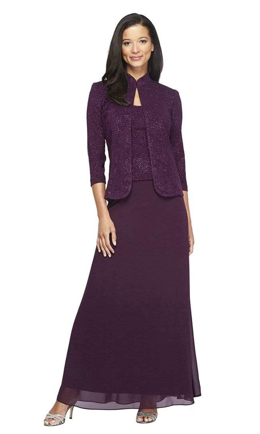 Alex Evenings - 425053 Jacquard Knit Sheath Dress With Jacket Alex Evenings - 425053 Jacquard Knit Sheath Dress With Jacket