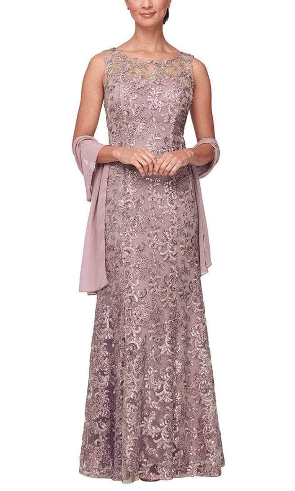 alex evenings sequined lace contrast dress ALEX EVENINGS Sequined Lace Contrast Midi Dress- Sz 6 NEW With Tags