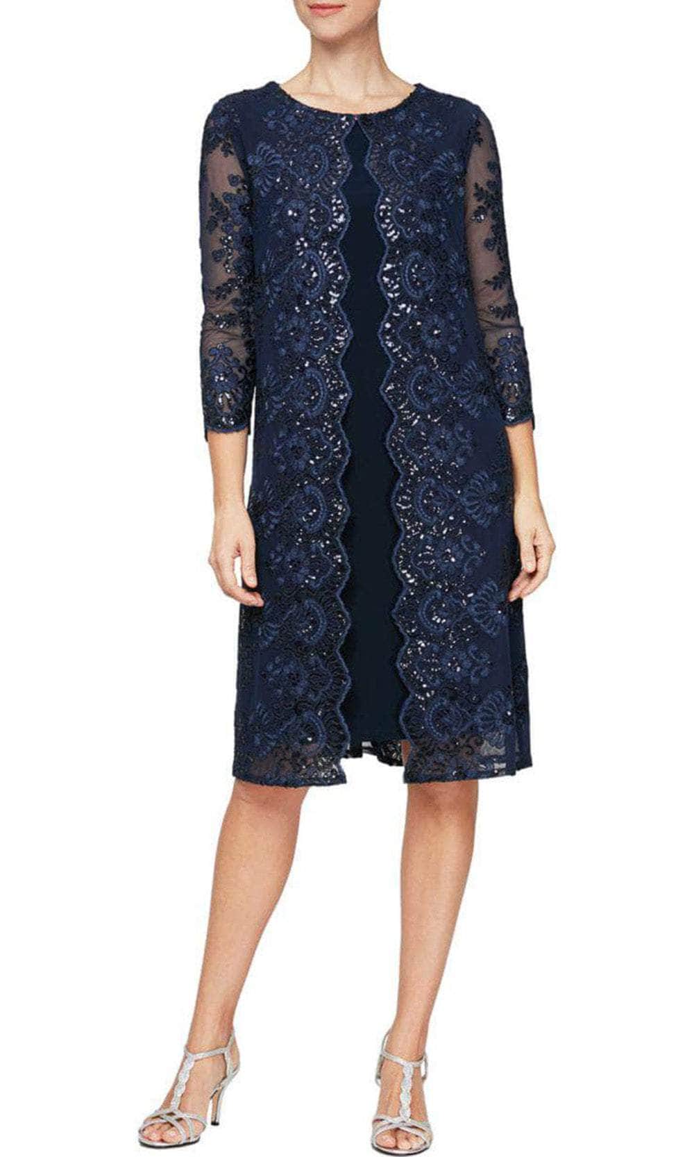 Alex Evenings 811712226 - Mock Jacket Sequin Short Dress Alex Evenings 811712226 - Mock Jacket Sequin Short Dress