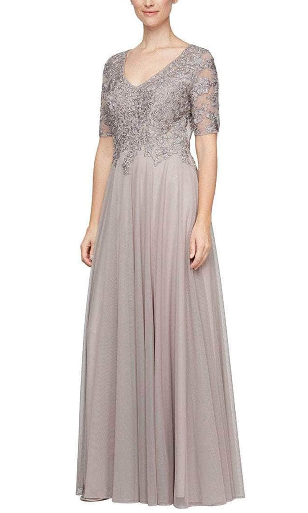 Alex Evenings - 8132988 Laced Bodice Chiffon Dress Alex Evenings - 8132988 Laced Bodice Chiffon Dress