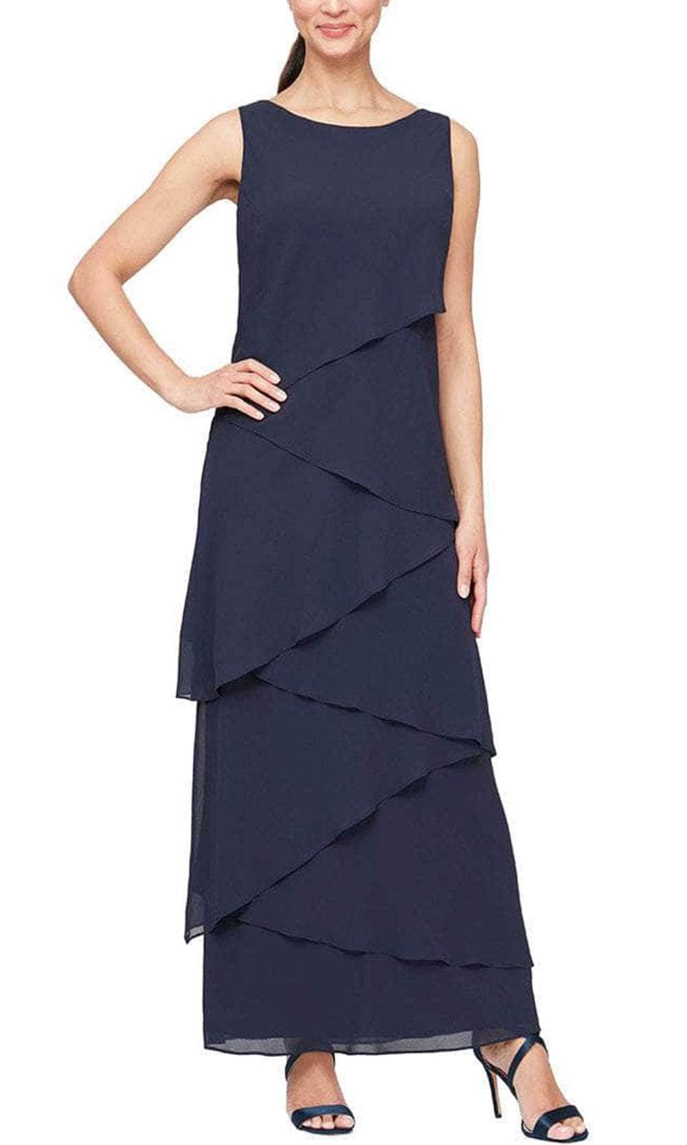 alex evenings tiered chiffon dress Alex Evenings 8160536 Formal Long Mother of the Bride Floral Dress The Dress Outlet