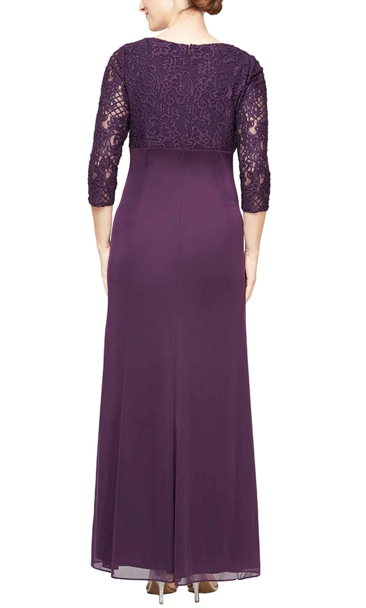 Alex Evenings 82122469 - Formal Lace-Made High Waist Evening Gown Alex Evenings 82122469 - Formal Lace-Made High Waist Evening Gown