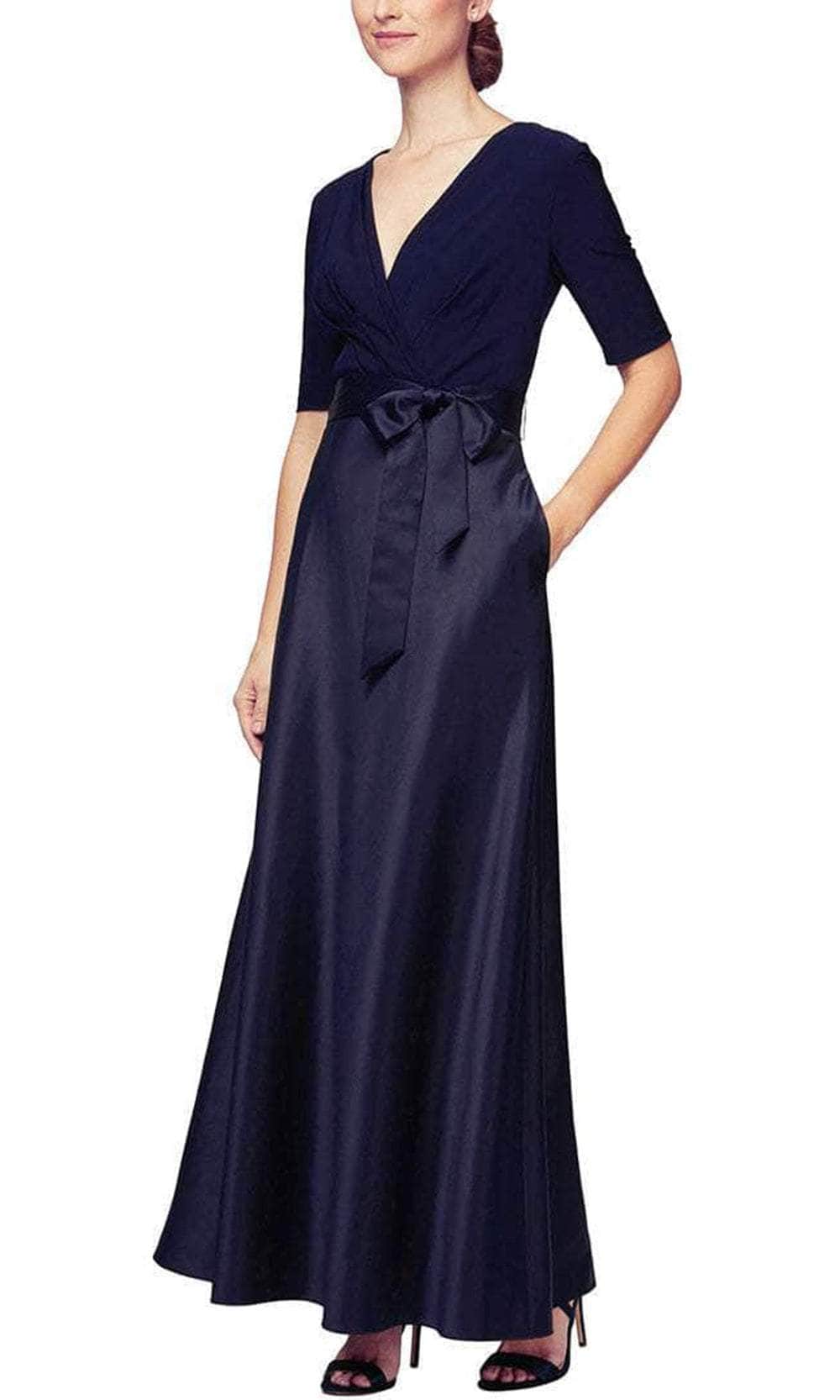 Alex Evenings - 82351533 V-Neck Jersey Long Dress Alex Evenings - 82351533 V-Neck Jersey Long Dress