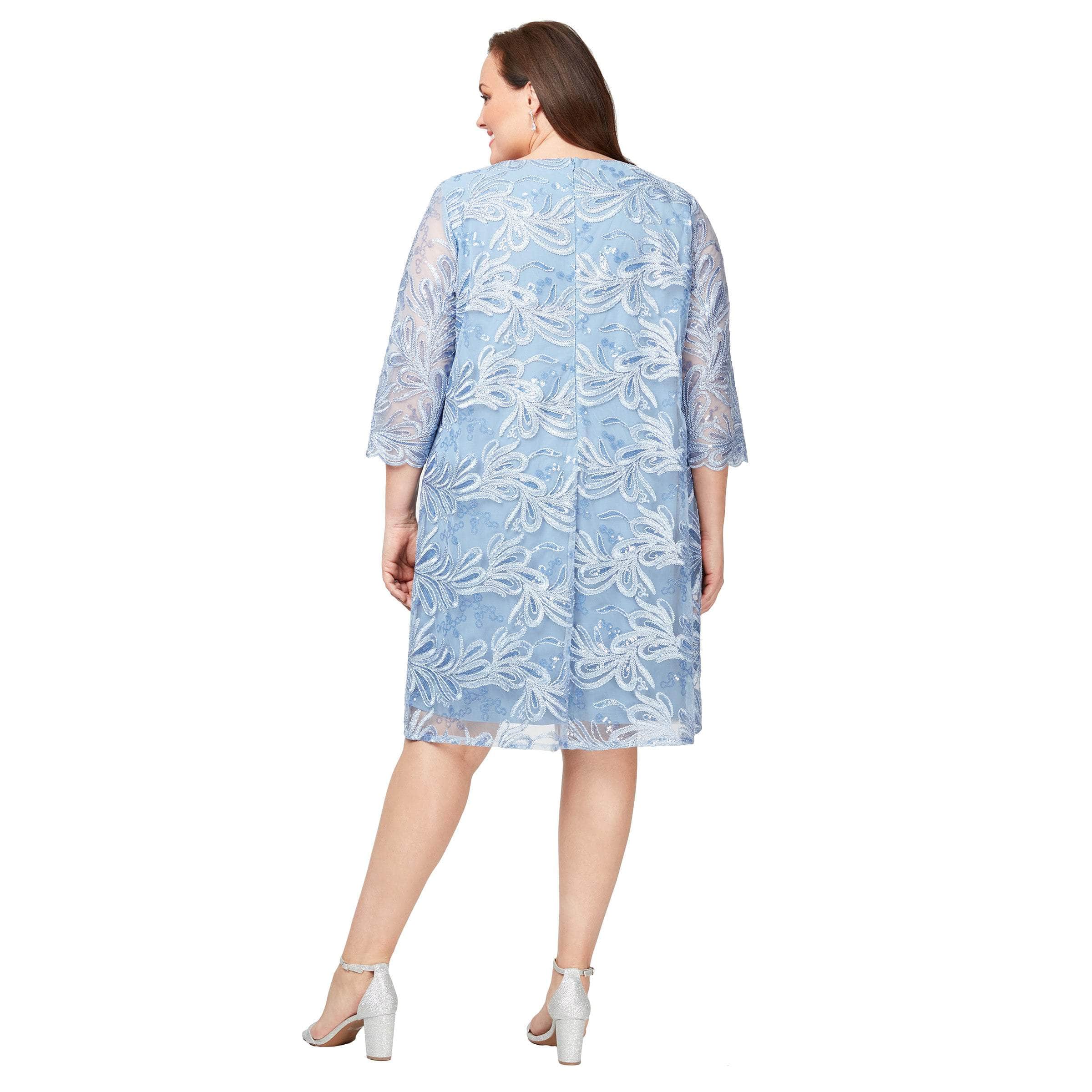 alex evenings plus size jacket dresses Alex Evenings Plus Size Scoop Neck Midi Dress - Dark Mauve